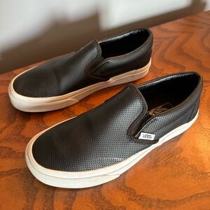 Black leather vans size 7 (women’s)